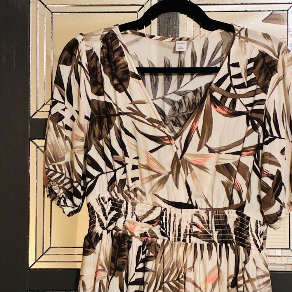 Tropical Leaf Print Dress